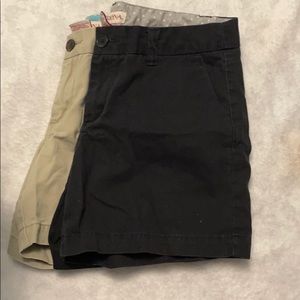 black and khaki merona shorts